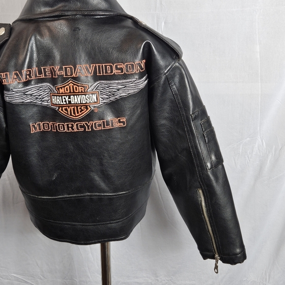 Harley-Davidson faux leather kids coat size 7 - Picture 16 of 16